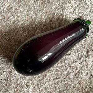 VTG  Murano style Purple Hand-blown Farmhouse Cottagecore Eggplant